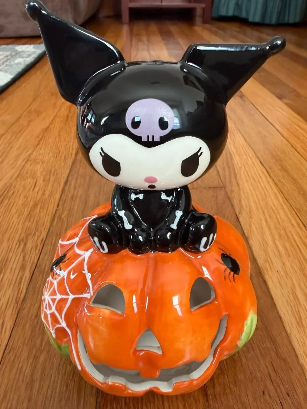 NWOT Blue Sky Clayworks Kuromi Pumpkin Halloween Figurine Sanrio